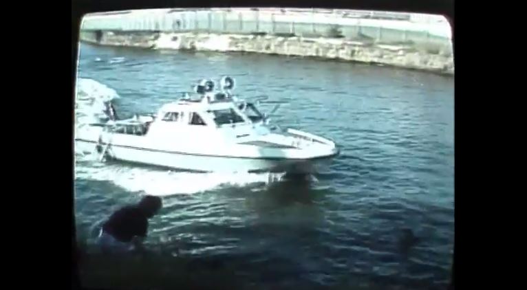 Watch how 4 East Germans swam to freedom with a police boat in pursuit