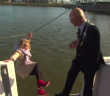Whoops, Dutch reporter falls overboard during interview