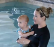 Babies learn survival swimming