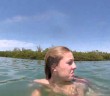 Swimmer terrified by manatee in lake