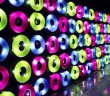 Behold Floating Lights, an interactive display made of illuminated pool floats