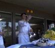Chef Darin Leonardson teaches Jessica Hardy to Juggle