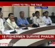 Miraculous survival in the sea, 18 fishermen caught in cyclone Phailin swim to coast