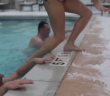 Raleigh Skyhouse apartment residents swim in rooftop pool during winter storm