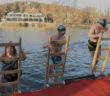 Swimmers gather for annual cold swim in Prague centre