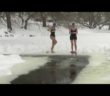 Winter swimmers brave ice-cold waters of Moskva river
