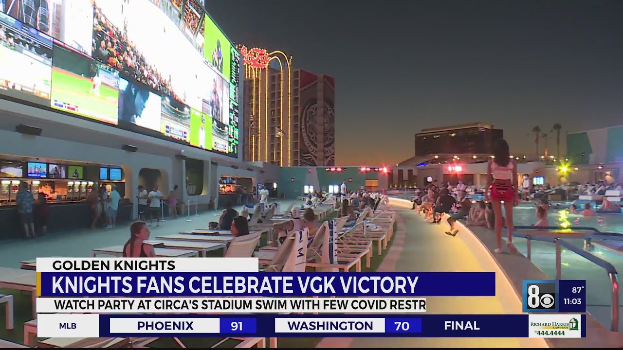 Knights Fans Celebrate the Big Win at Circa’s Stadium Swim