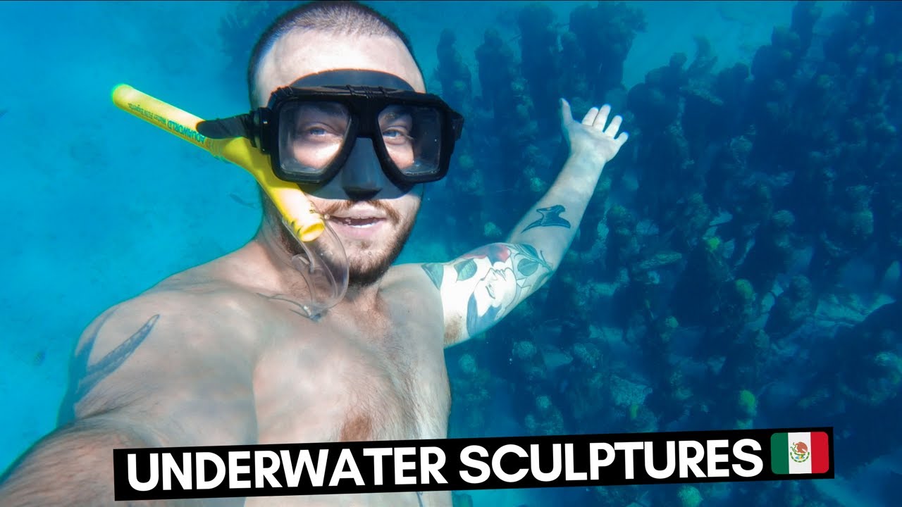 SWIMMING WITH THE UNDERWATER SCULPTURES OF MEXICO 🇲🇽 | The Travelbum