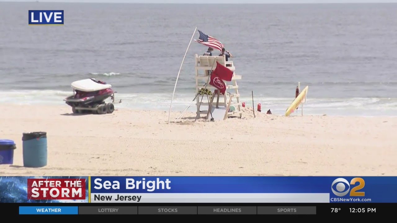 Elsa Clears, But Sea Bright Beach Remains Closed To Swimmers | CBS New York