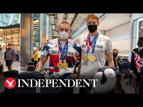 Adam Peaty and Tom Dean Arrive Back in UK after Olympic Success in Tokyo | The Independent