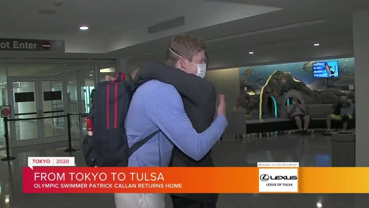 Local Olympic Swimmer Returns Home From Tokyo | KJRH -TV | Tulsa | Channel 2