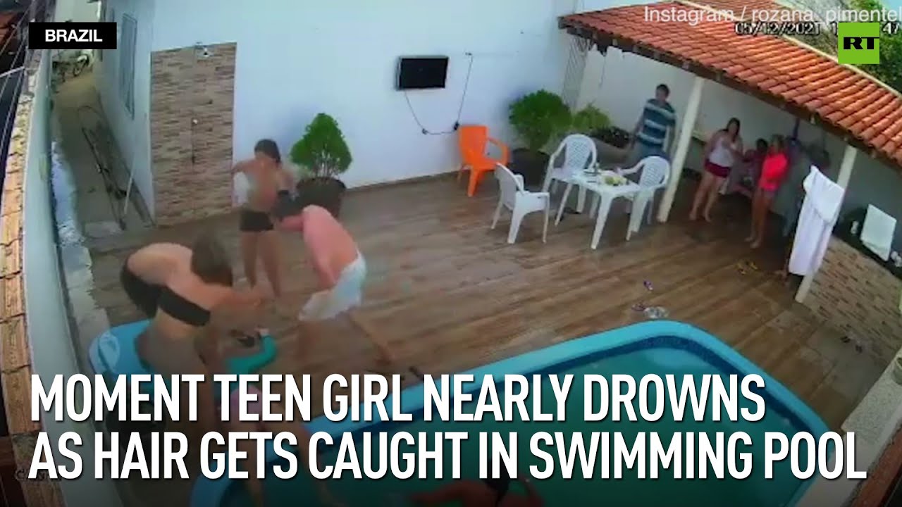 Moment Teen Girl Nearly Drowns as Hair Gets Caught in Swimming Pool Pump | RT