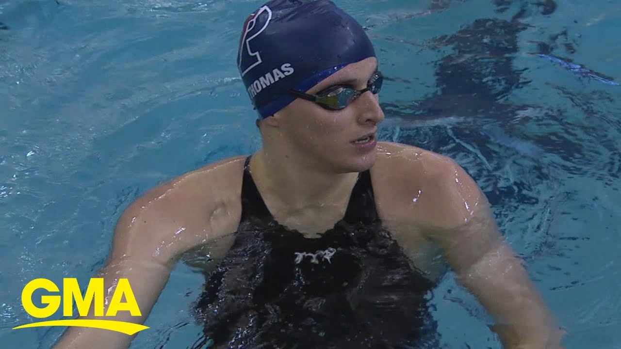 Lia Thomas Competes in Division I Swimming National Championship Amid Protests | Good Morning America