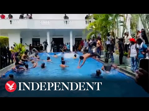 Sri Lankan Protesters Swim in President’s Pool After Storming Official Residence | The Independent