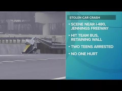2 Teens Arrested After Crashing Stolen Vehicle Into Bus Carrying Baldwin Wallace Swim Team | WKYC Channel 3