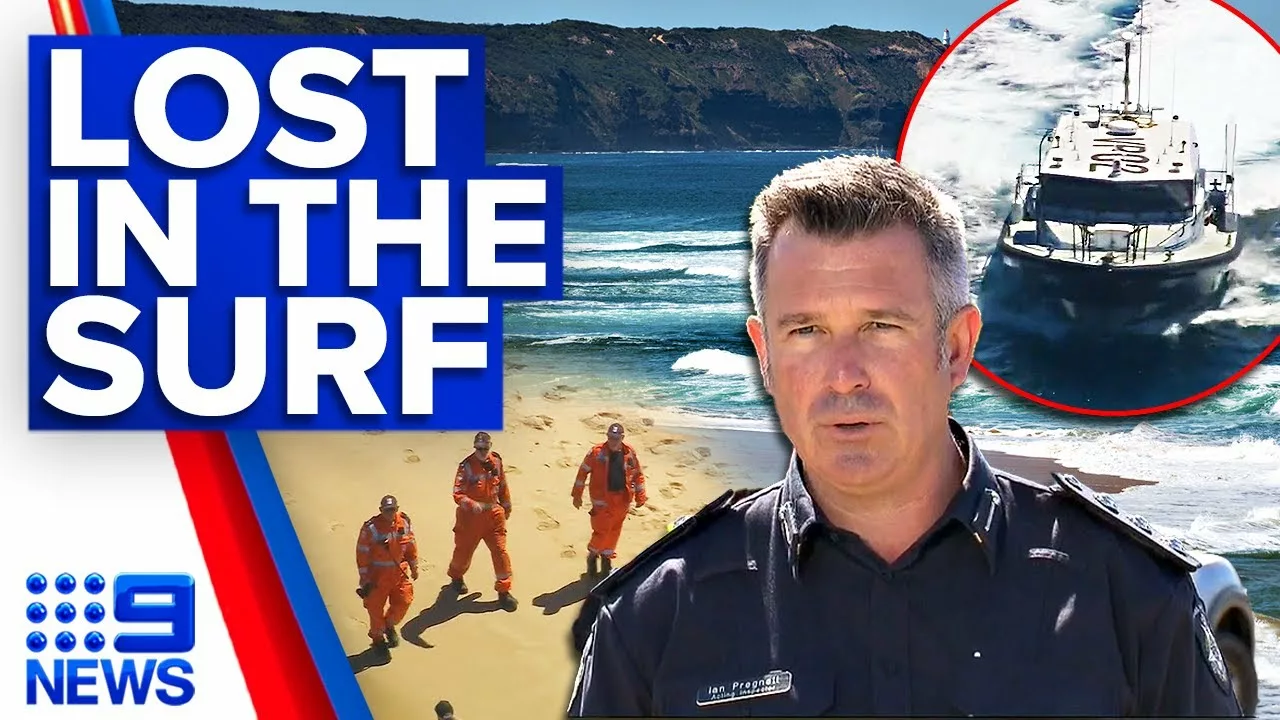 Desperate Search for Missing Swimmer at Treacherous Melbourne Beach | 9 News Australia