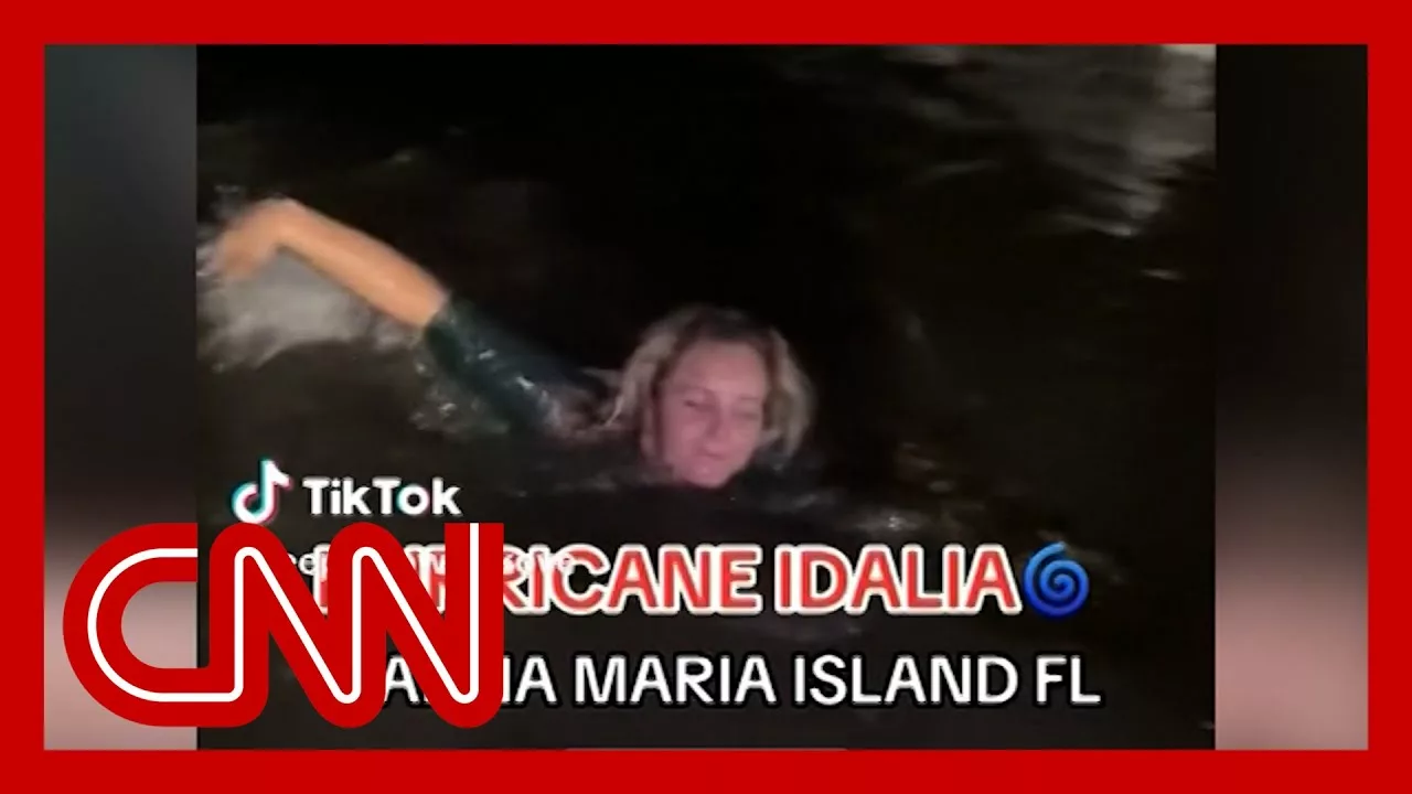 Hear Why Girl Swam in Flood Waters During Hurricane Idalia | CNN