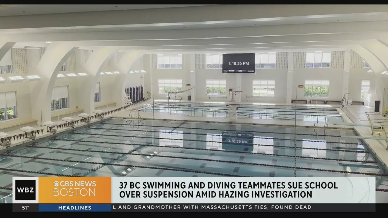 Boston College Swim and Dive Team Sues School After Hazing Suspension, Asks to Resume Season | CBS Boston