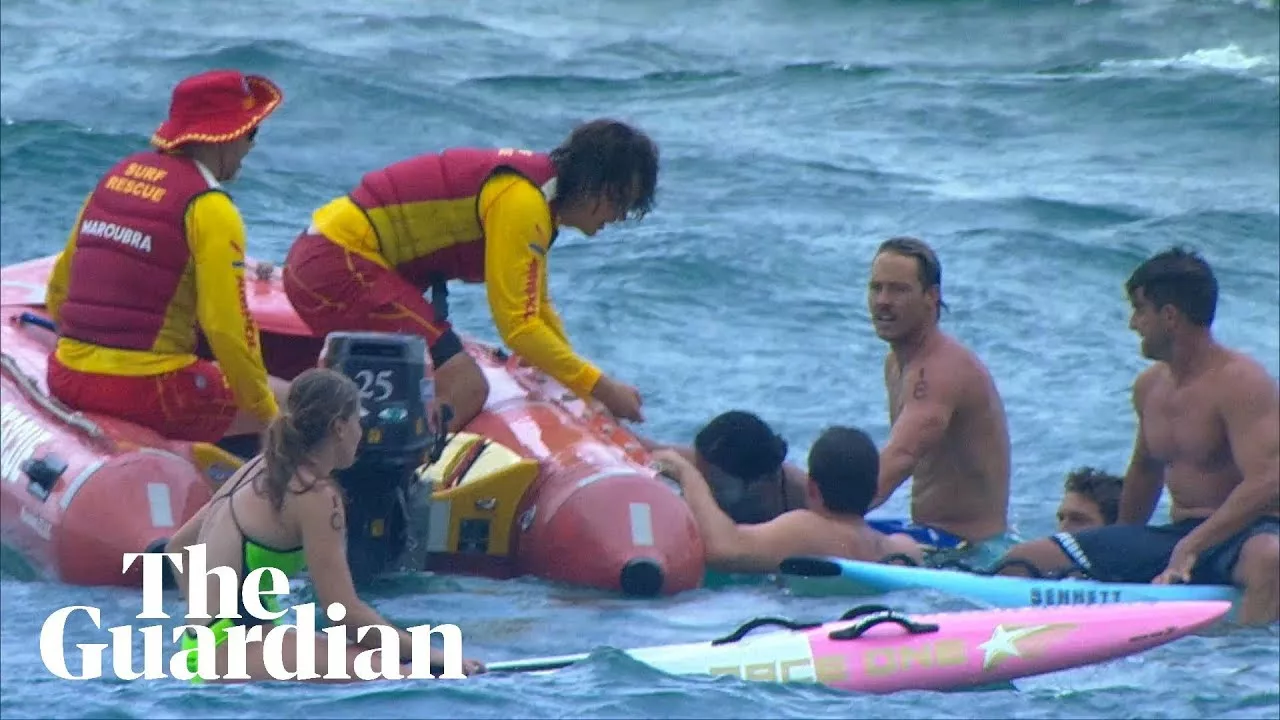 Athletes Rush to Save 25 Swimmers Stuck in Rip, After Surf Competition in Maroubra | Guardian Australia