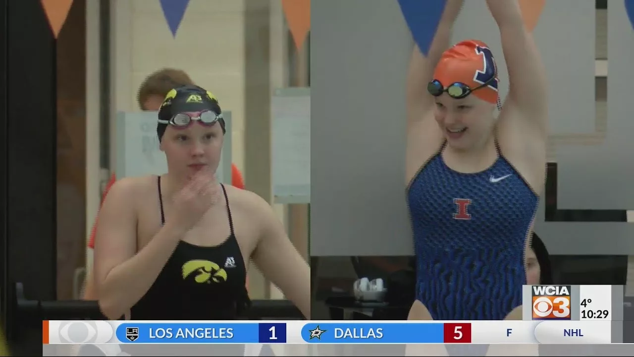 Illinois Swimmer Alexis Wendel Gets Unique Opportunity to Compete Against Sister in B1G Meet | WCIA News