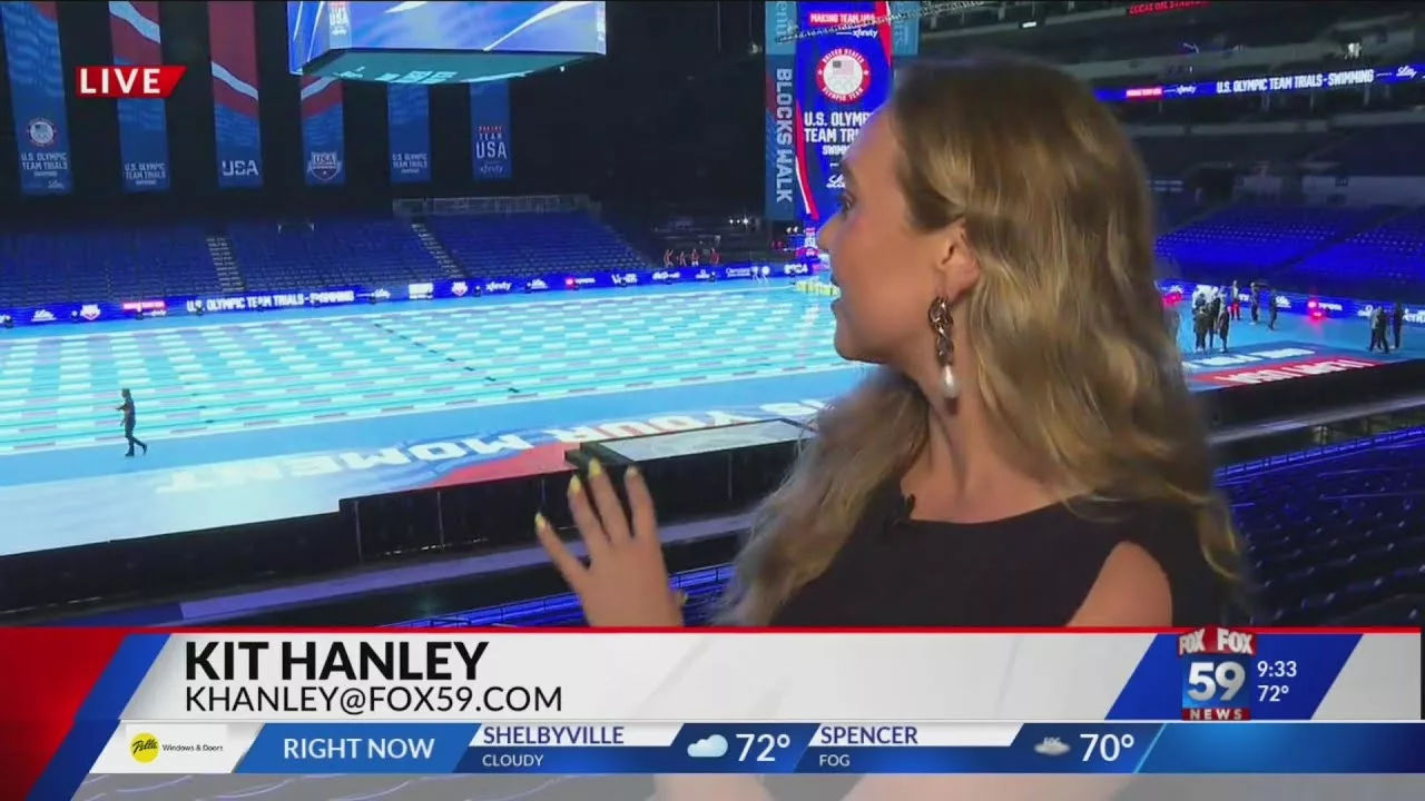 A First Look At The Olympic Swimming Trials Pool Built Inside Of Lucas Oil Stadium, First Of Its Kind | FOX59 News